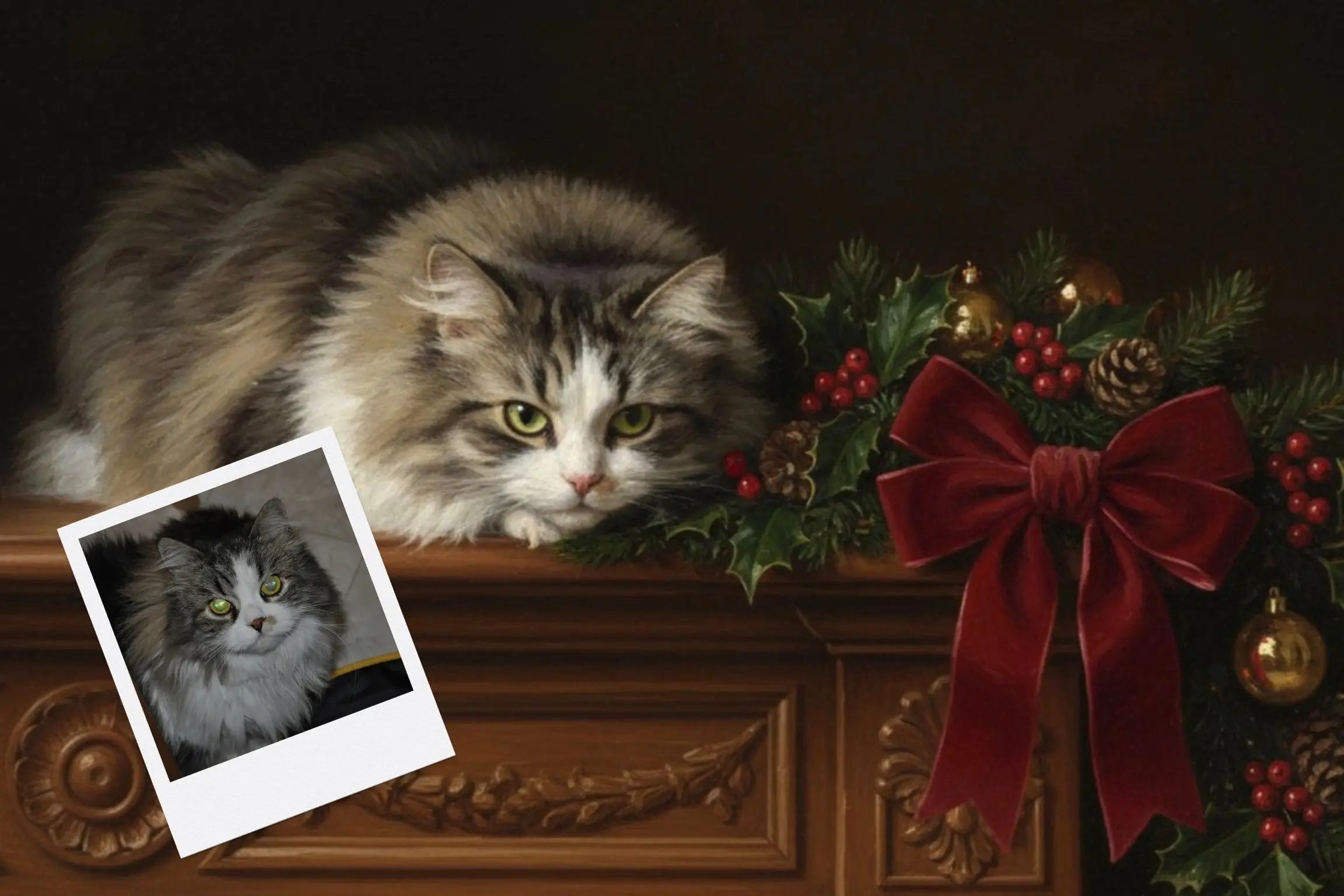 Customizable Jigsaw Puzzle: Cozy Tabby Cat Christmas - Jigsaw Puzzle Studios - Custom with Cat