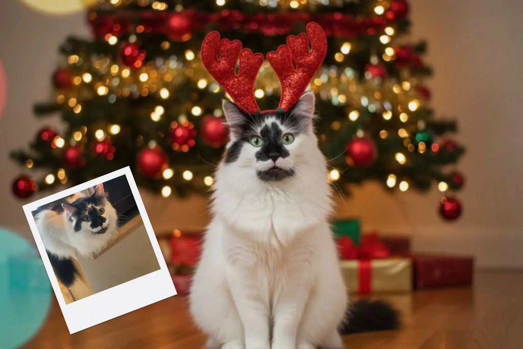 Customizable Jigsaw Puzzle: Puppy Reindeer Dreams - Jigsaw Puzzle Studios - Custom with Cat
