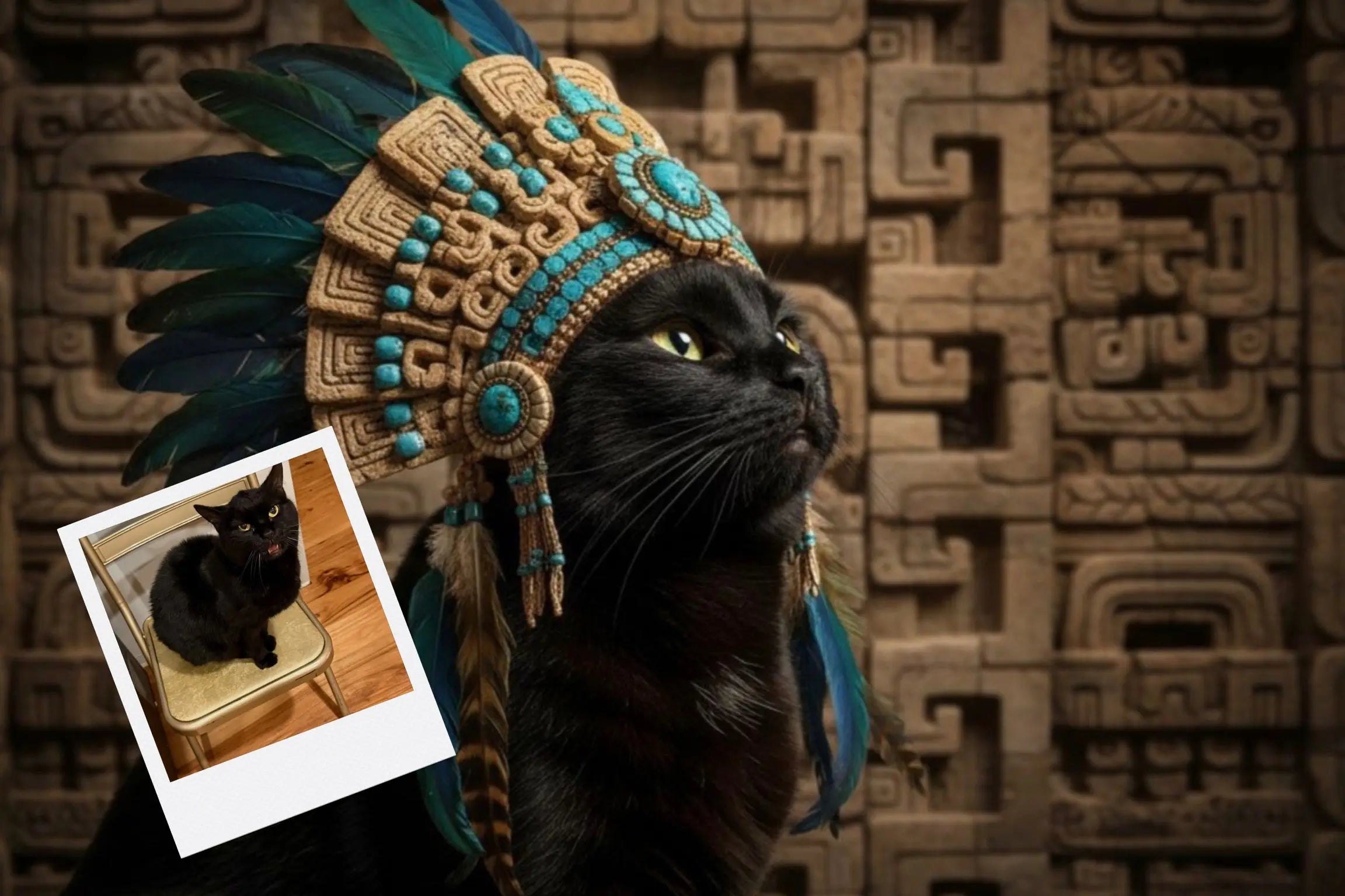 Customizable Jigsaw Puzzle: Mayan Cat - Jigsaw Puzzle Studios - Custom with Cat