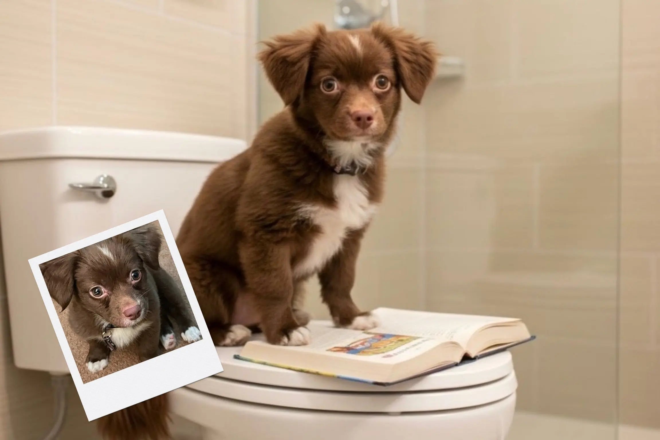 Customizable Jigsaw Puzzle: Potty Training Cat - Jigsaw Puzzle Studios - Custom with Dog