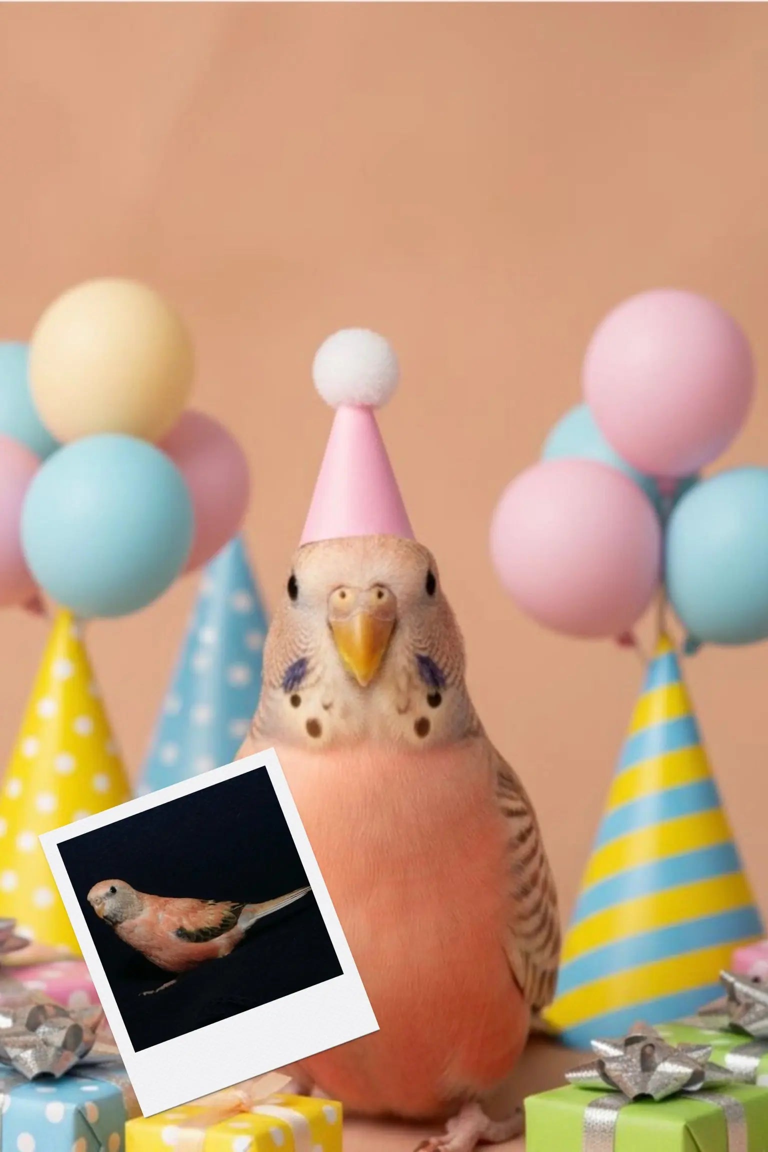 Customizable Jigsaw Puzzle: Cute Kitten Birthday Party - Jigsaw Puzzle Studios - Custom with Bird