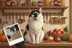 Customizable Jigsaw Puzzle: Black Longhair Cat Kitchen Helper - Jigsaw Puzzle Studios - Custom with Cat
