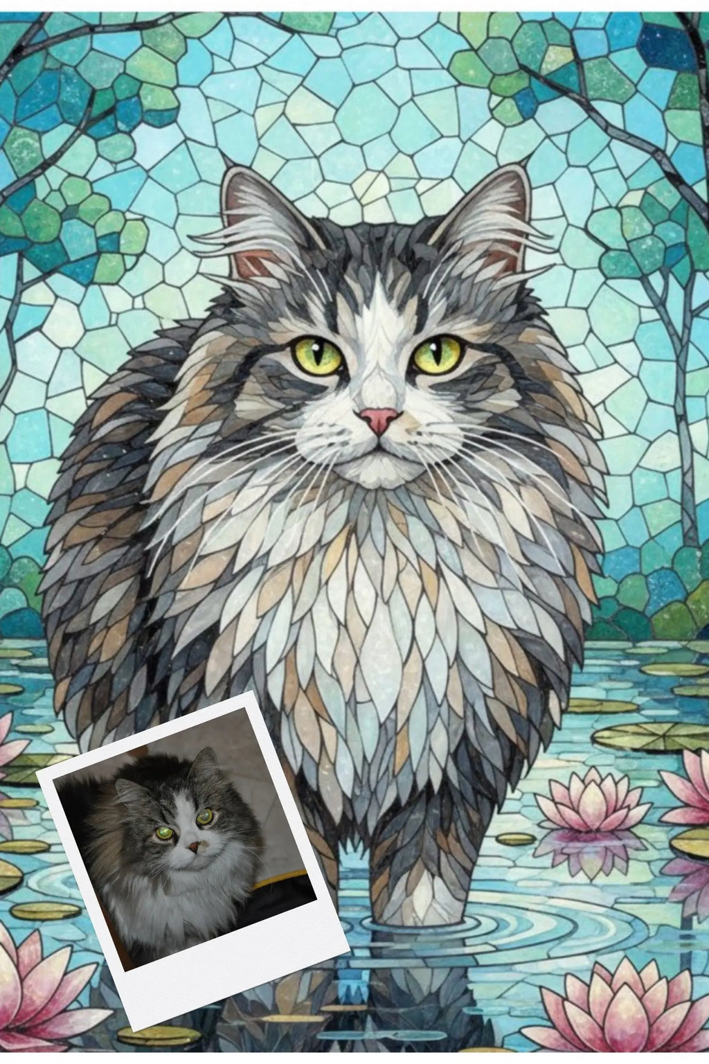 Customizable Jigsaw Puzzle: Flamingo Mosaic - Jigsaw Puzzle Studios - Custom with Cat