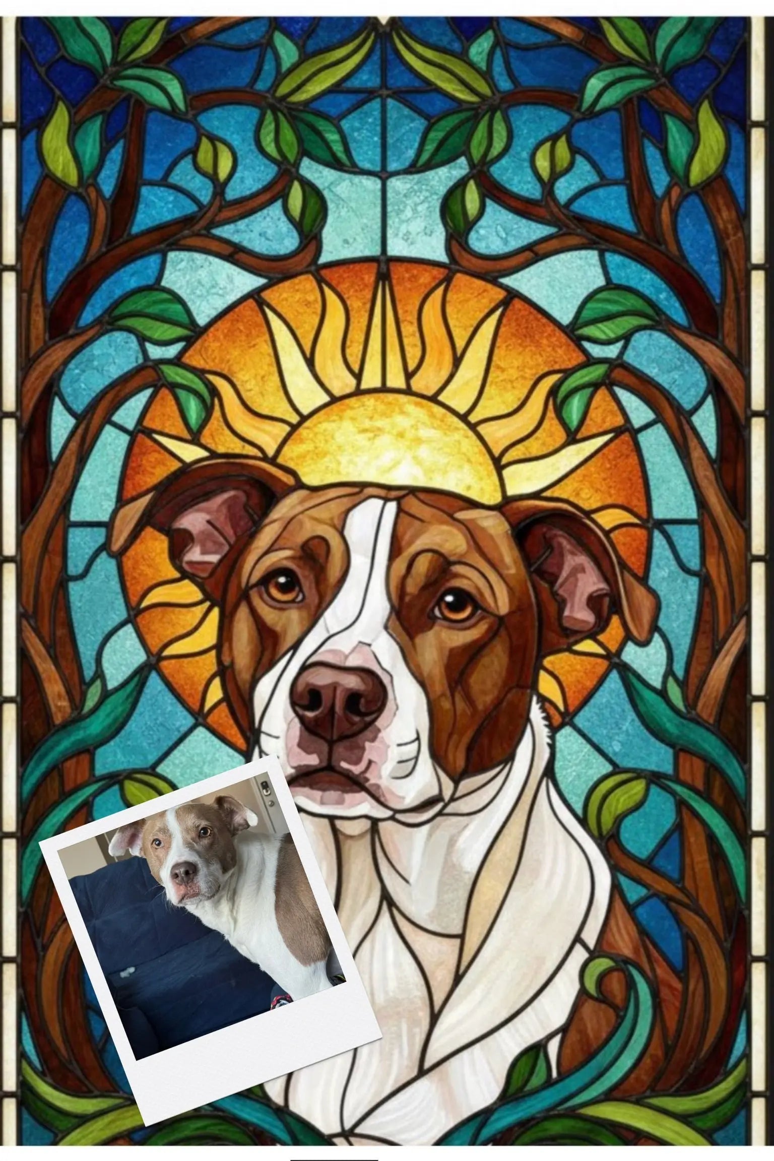 Customizable Jigsaw Puzzle: Stained Glass Giraffe - Jigsaw Puzzle Studios - Custom with Dog