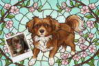 Customizable Jigsaw Puzzle: Cardinal Stained Glass - Jigsaw Puzzle Studios - Custom with Dog