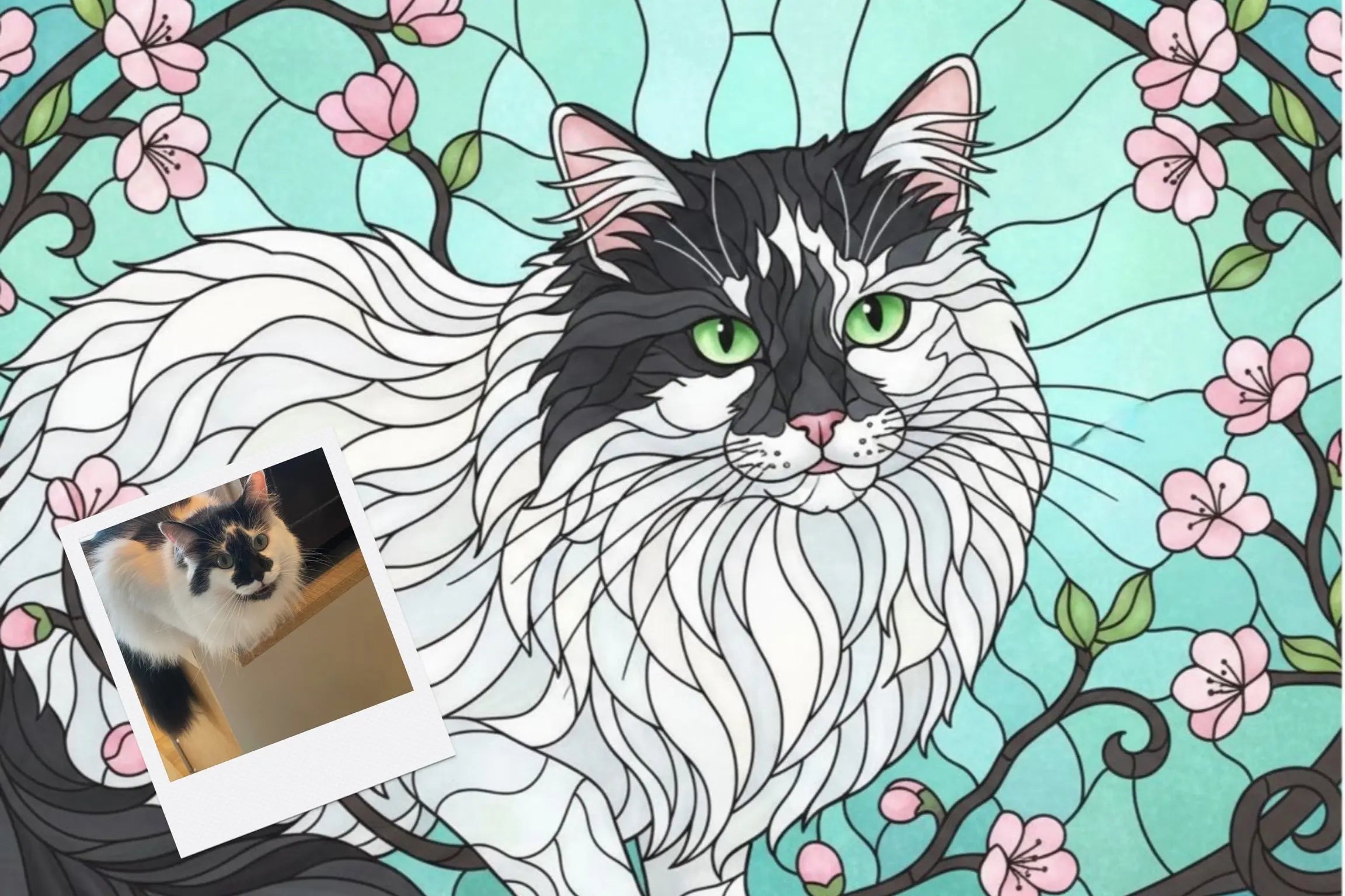 Customizable Jigsaw Puzzle: Cardinal Stained Glass - Jigsaw Puzzle Studios - Custom with Cat