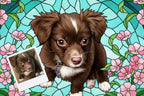 Customizable Jigsaw Puzzle: Stained Glass Blue Jay - Jigsaw Puzzle Studios - Custom with Dog