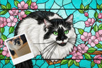 Customizable Jigsaw Puzzle: Stained Glass Blue Jay - Jigsaw Puzzle Studios - Custom with Cat