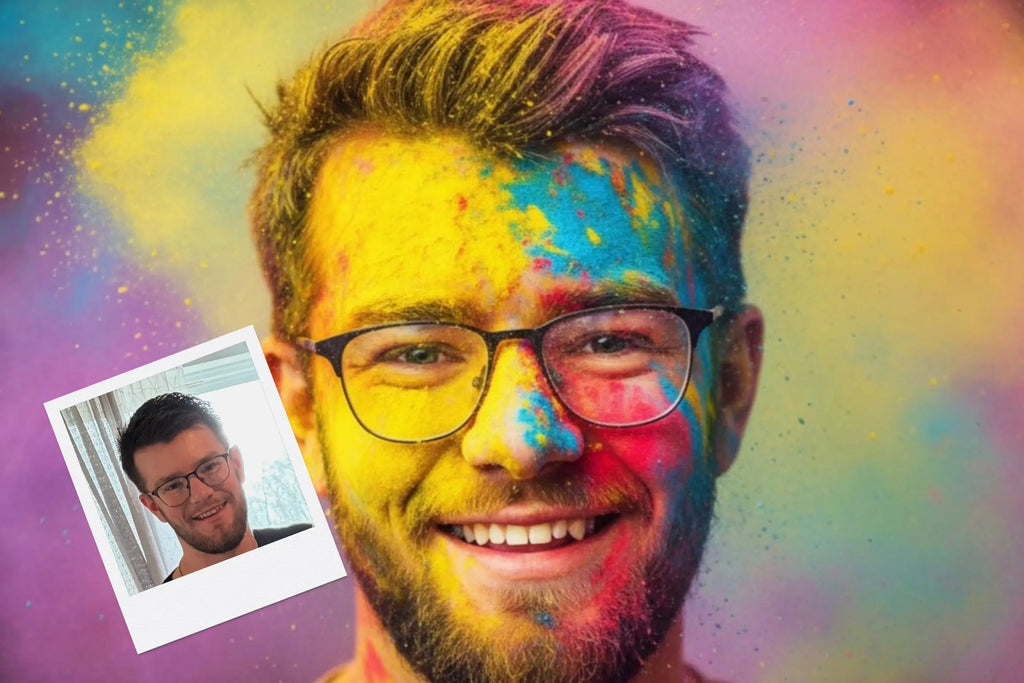 Customizable Jigsaw Puzzle: Festival of Color - Jigsaw Puzzle Studios - Custom with Man