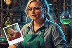 Customizable Jigsaw Puzzle: Rosie Riveter : Scientist - Jigsaw Puzzle Studios - Custom with Woman