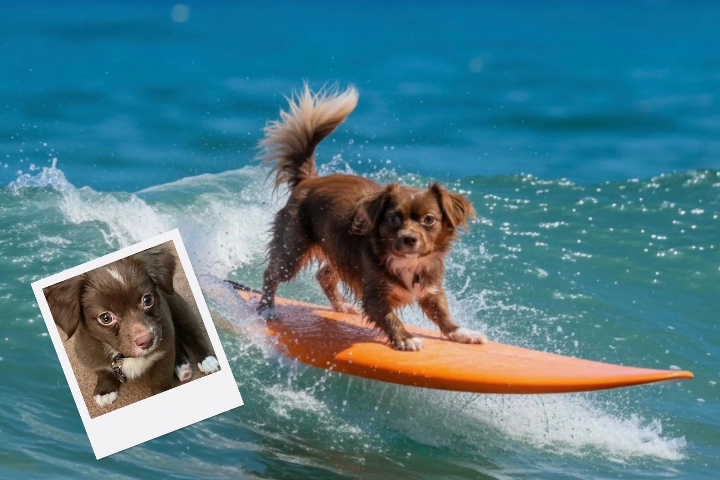 Customizable Jigsaw Puzzle: Surfing Dog - Jigsaw Puzzle Studios - Custom with Dog