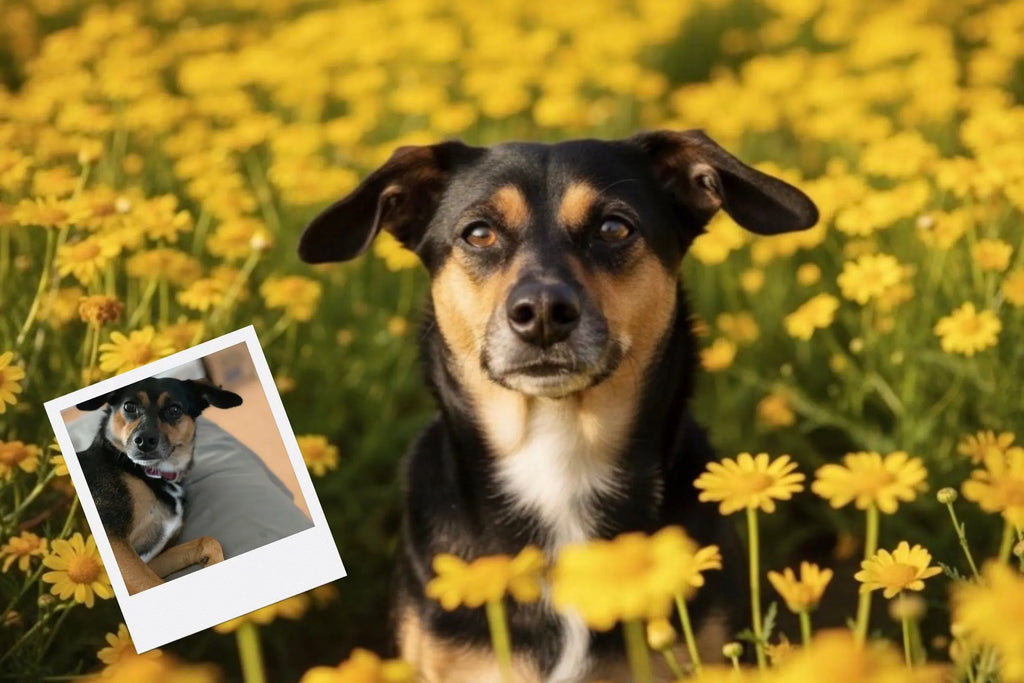 Customizable Jigsaw Puzzle: Daisy Fun - Jigsaw Puzzle Studios - Custom with Dog