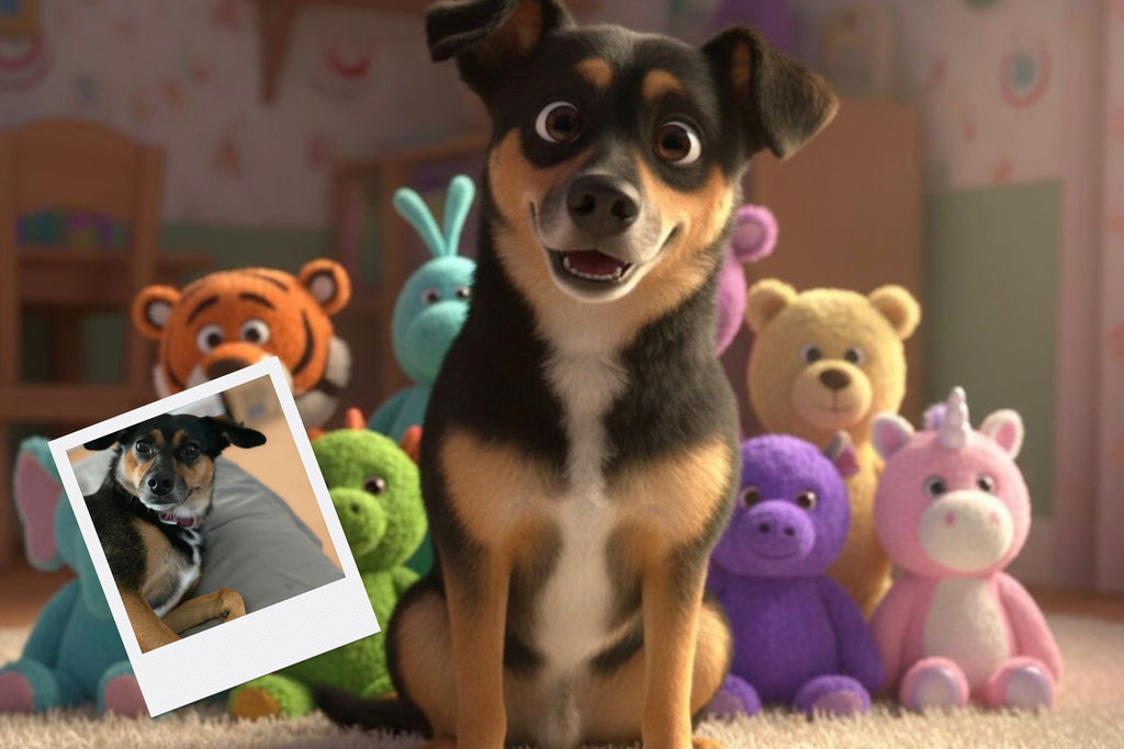 Puppy Loves His Stuffies