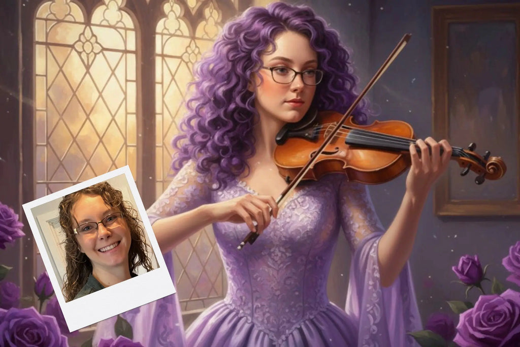 Customizable Jigsaw Puzzle: Violet Violinist - Jigsaw Puzzle Studios - Custom with Woman