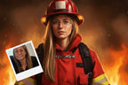 Customizable Jigsaw Puzzle: Rosie Riveter : Firefighter - Jigsaw Puzzle Studios - Custom with Woman