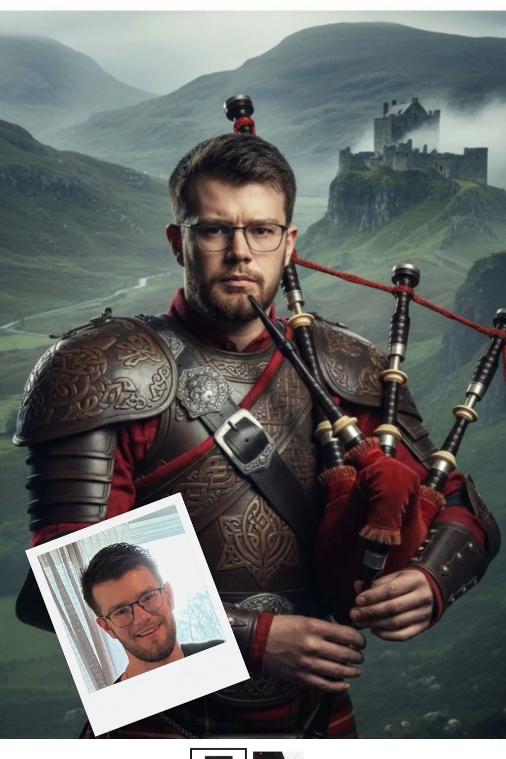 Customizable Jigsaw Puzzle: Scottish Bagpipe Player - Jigsaw Puzzle Studios - Custom with Man