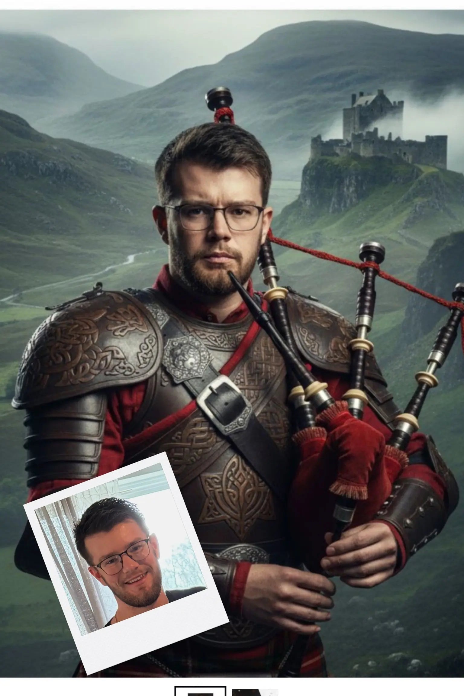 Customizable Jigsaw Puzzle: Scottish Bagpipe Player - Jigsaw Puzzle Studios - Custom with Man