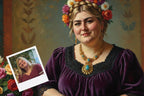 Customizable Jigsaw Puzzle: Freida Kahlo in Purple - Jigsaw Puzzle Studios - Custom with Woman