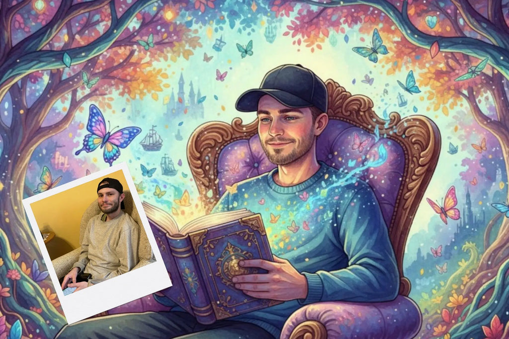 Customizable Jigsaw Puzzle: Joy of Reading - Jigsaw Puzzle Studios - Custom with Man