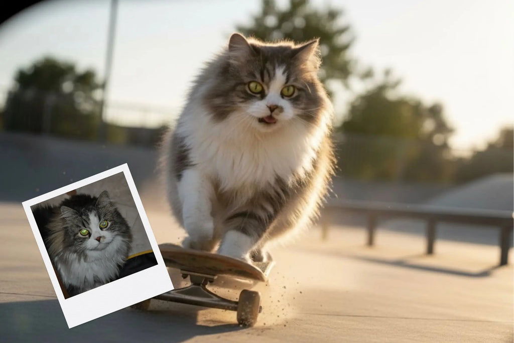 Customizable Jigsaw Puzzle: Skateboarding Bulldog - Jigsaw Puzzle Studios - Custom with Cat
