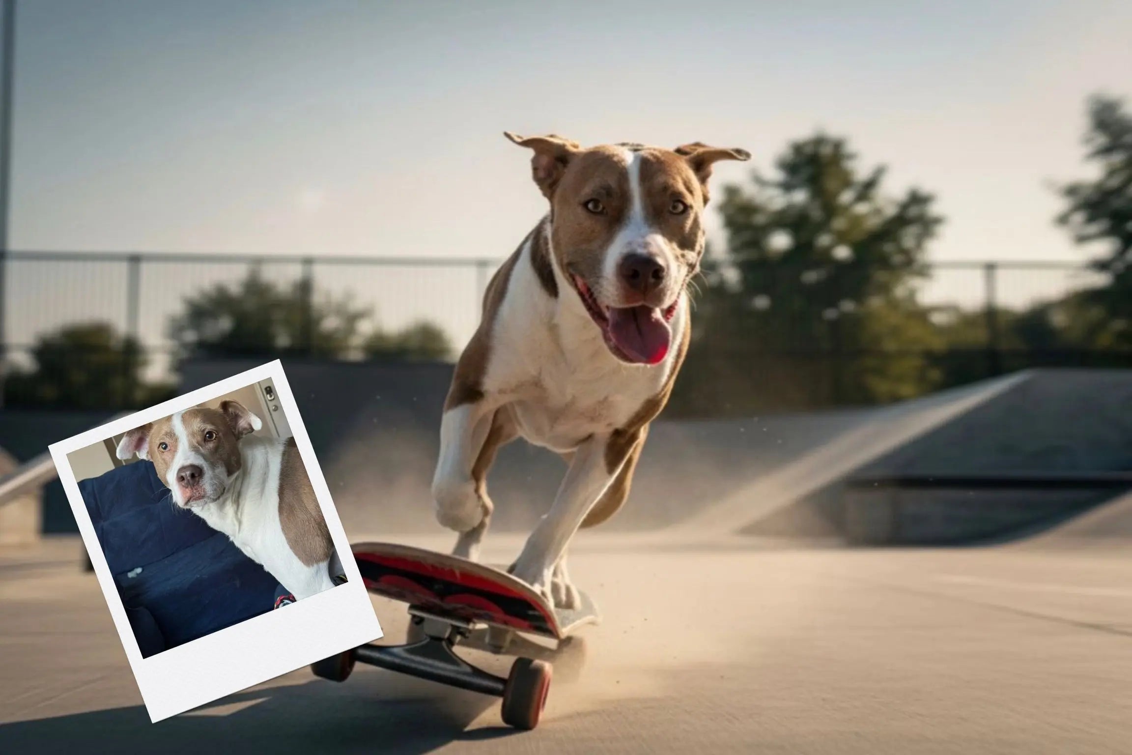 Customizable Jigsaw Puzzle: Skateboarding Bulldog - Jigsaw Puzzle Studios - Custom with Dog
