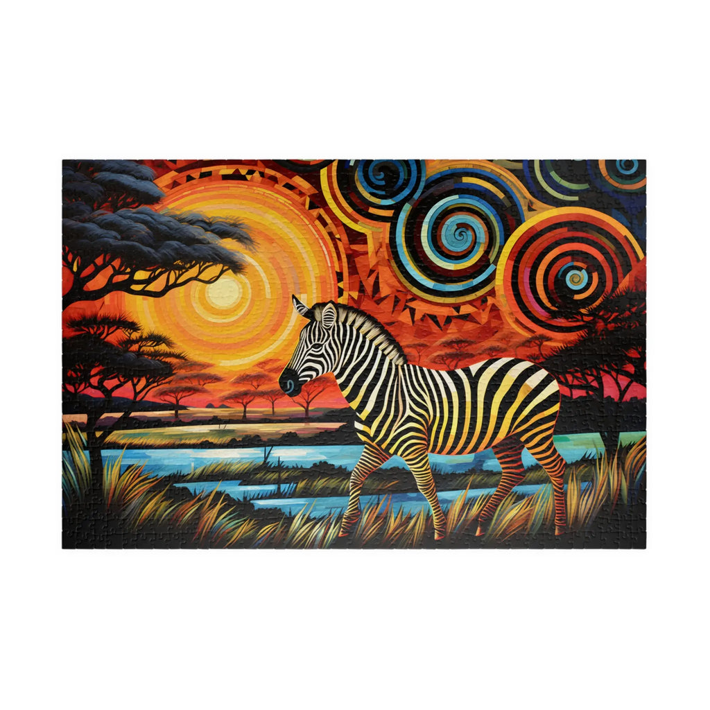 Jigsaw Puzzle: Zebra Batik Sunrise - Jigsaw Puzzle Studios - Main