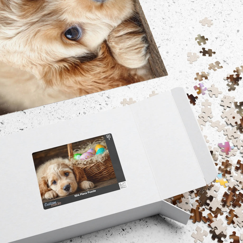 Customizable Jigsaw Puzzle: Puppy & Easter Eggs - Jigsaw Puzzle Studios - Box