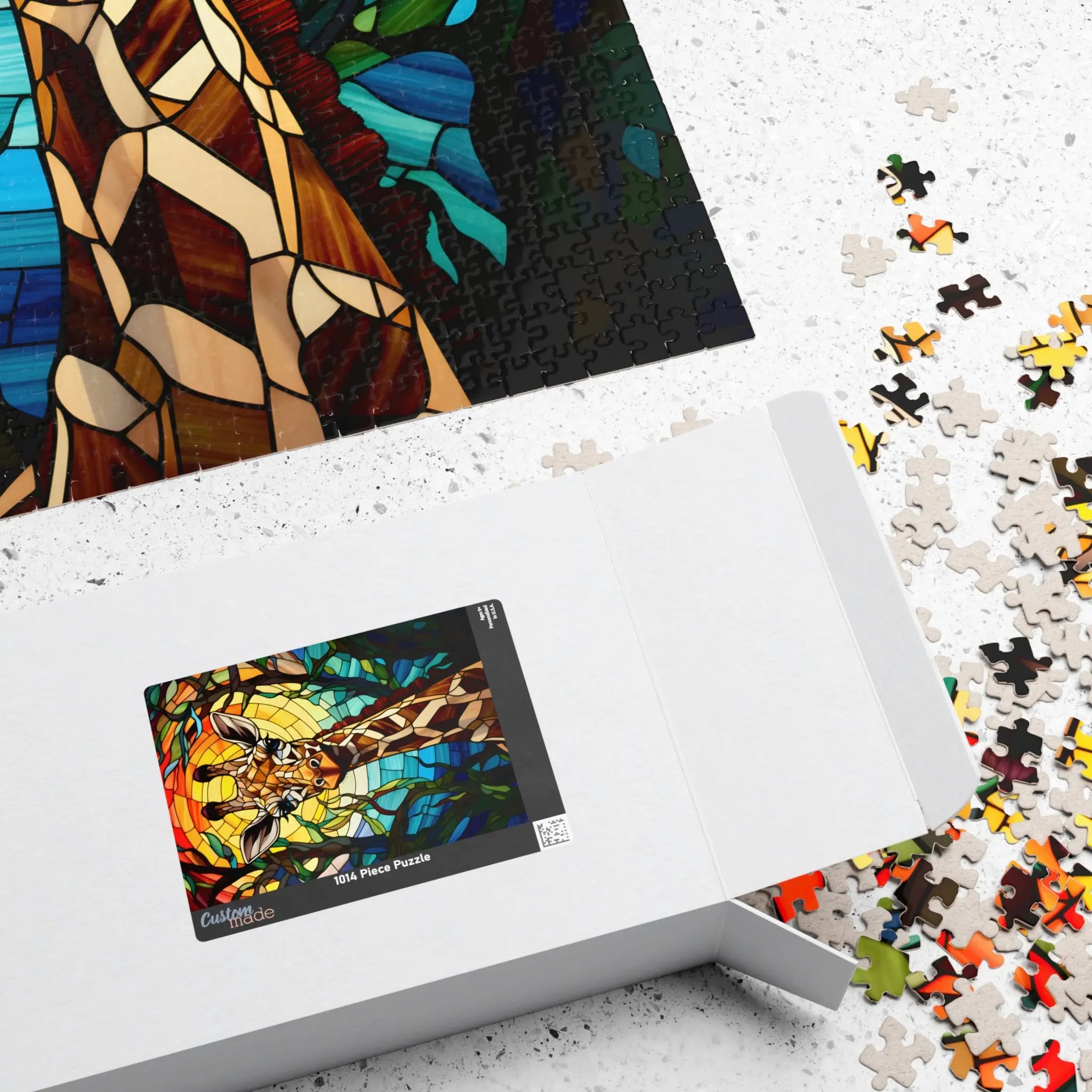 Customizable Jigsaw Puzzle: Stained Glass Giraffe - Jigsaw Puzzle Studios - Box