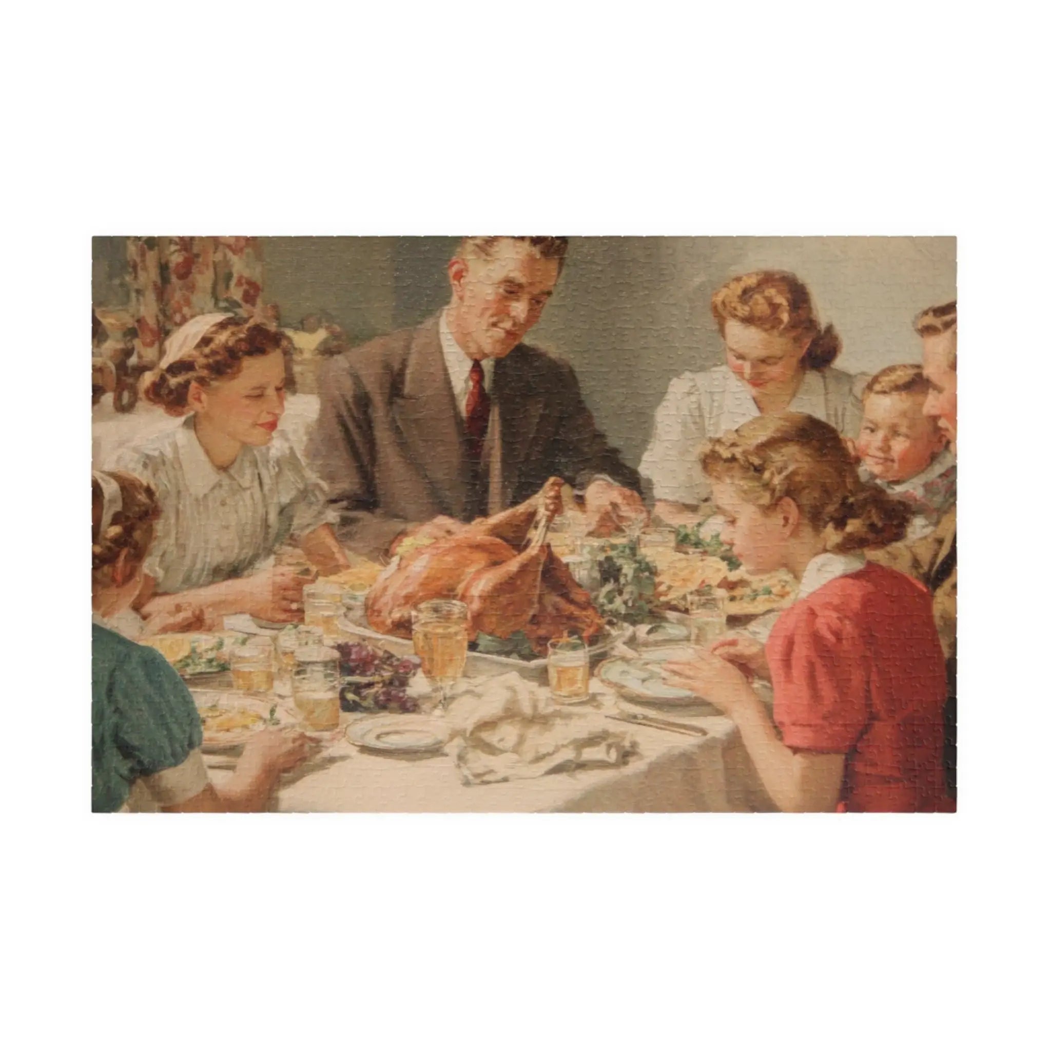 Jigsaw Puzzle: Vintage Thanksgiving Family Dinner - Jigsaw Puzzle Studios - Main