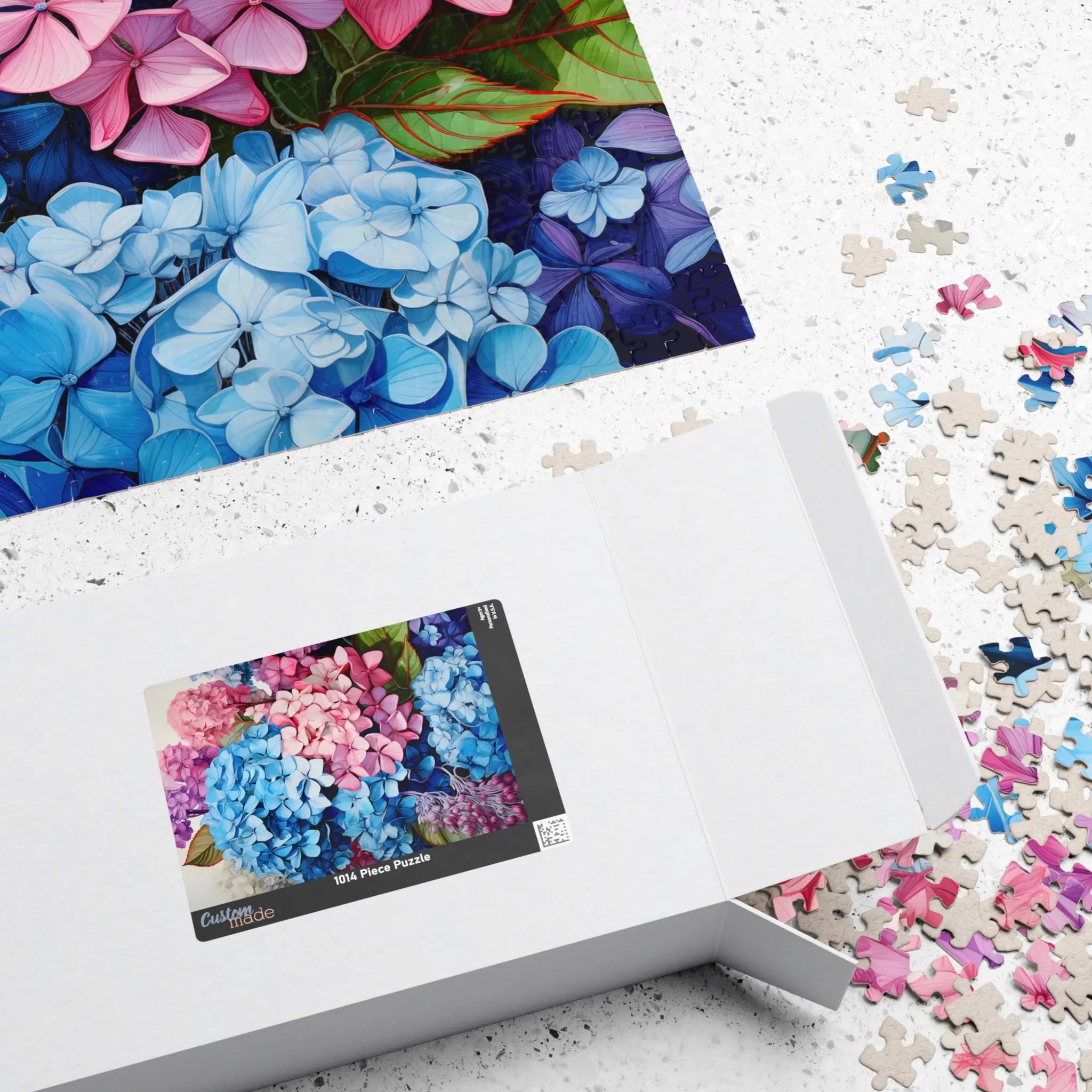 Jigsaw Puzzle: Hydrangeas in Bloom - Jigsaw Puzzle Studios - Box