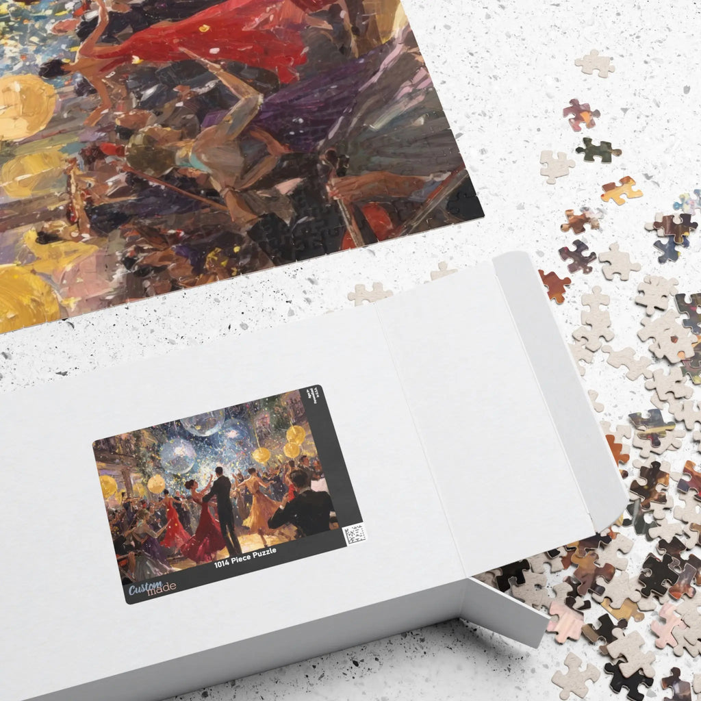 Jigsaw Puzzle: New Year's Eve Vintage Ballroom Dance - Jigsaw Puzzle Studios - Box