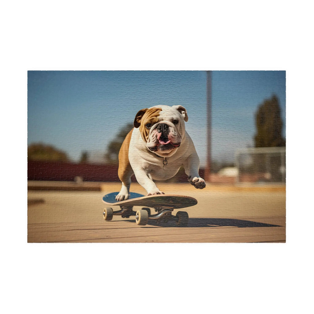 Customizable Jigsaw Puzzle: Skateboarding Bulldog - Jigsaw Puzzle Studios - Main