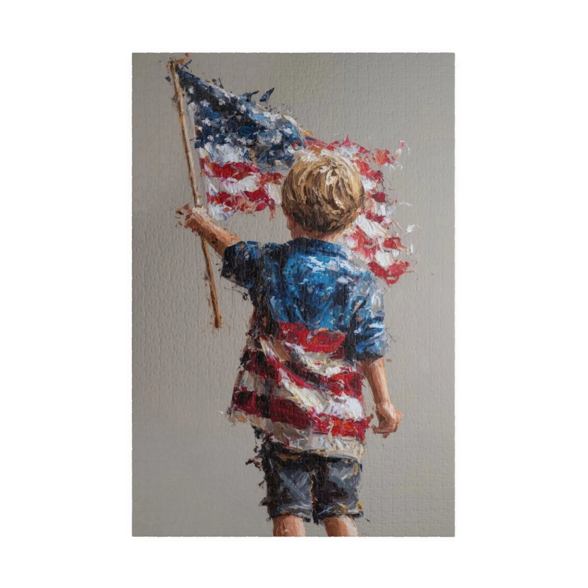 Jigsaw Puzzle: American Boy with Flag - Jigsaw Puzzle Studios - Main