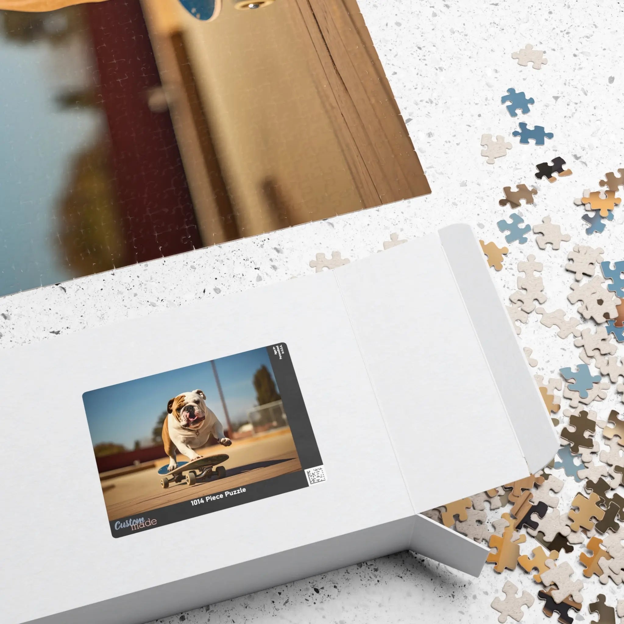 Customizable Jigsaw Puzzle: Skateboarding Bulldog - Jigsaw Puzzle Studios - Box