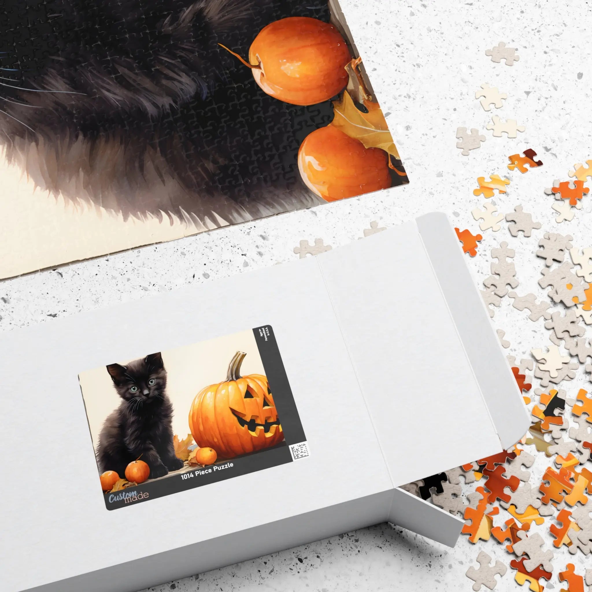 Customizable Jigsaw Puzzle: Cute Cat & Jack-O'-Lantern - Jigsaw Puzzle Studios - Box