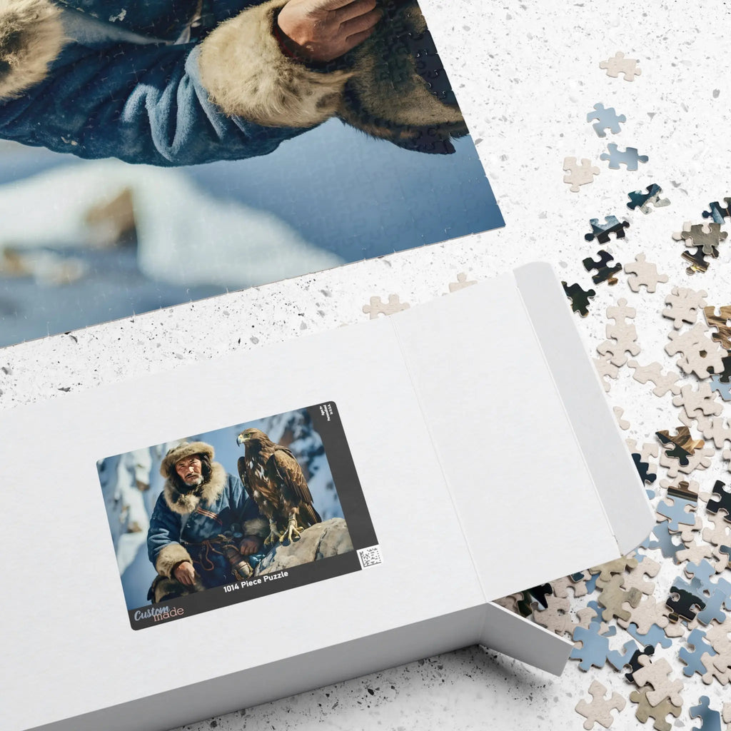 Customizable Jigsaw Puzzle: Turkic Kazakh Eagle Hunter - Jigsaw Puzzle Studios - Box