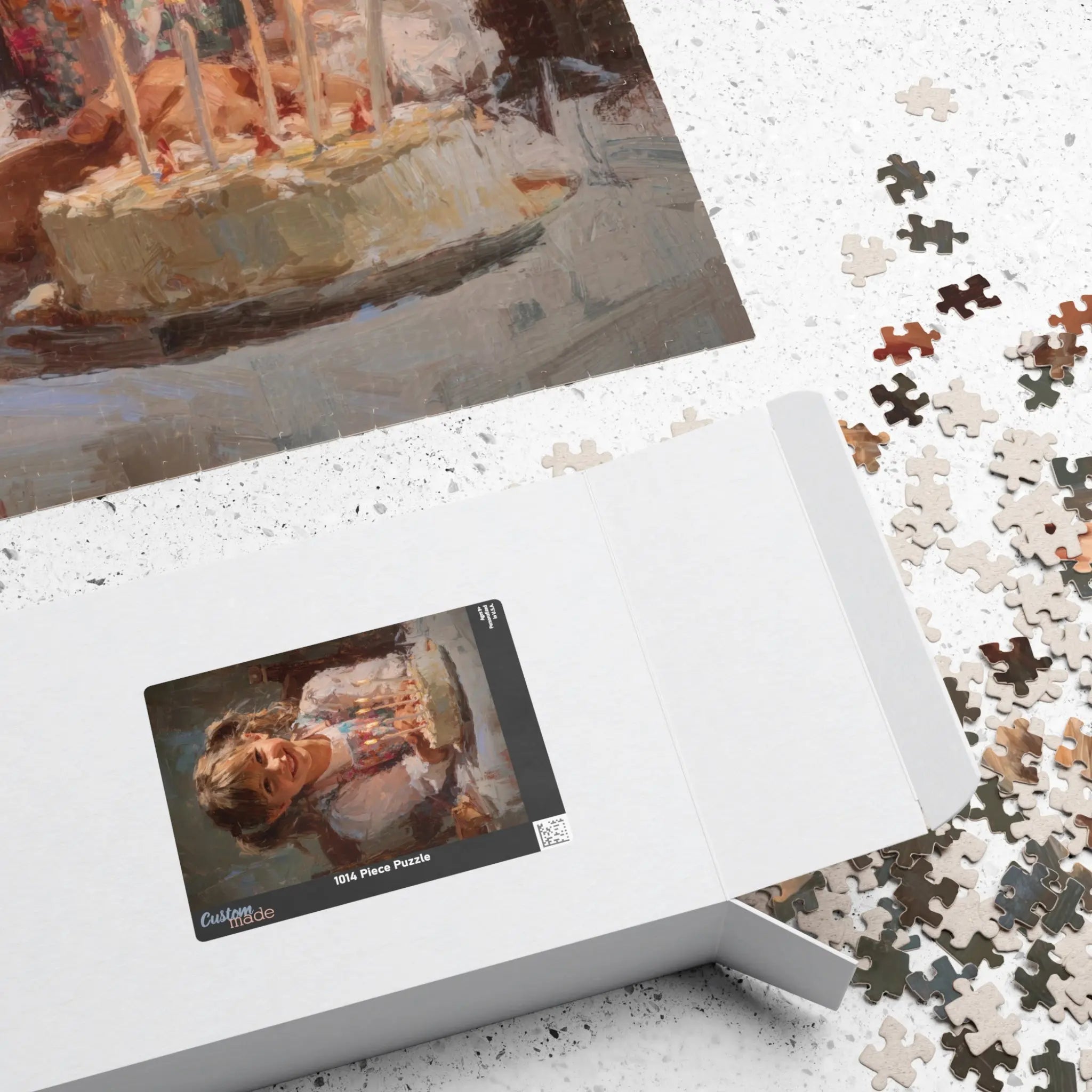 Customizable Jigsaw Puzzle: Birthday Girl Painting - Jigsaw Puzzle Studios - Box