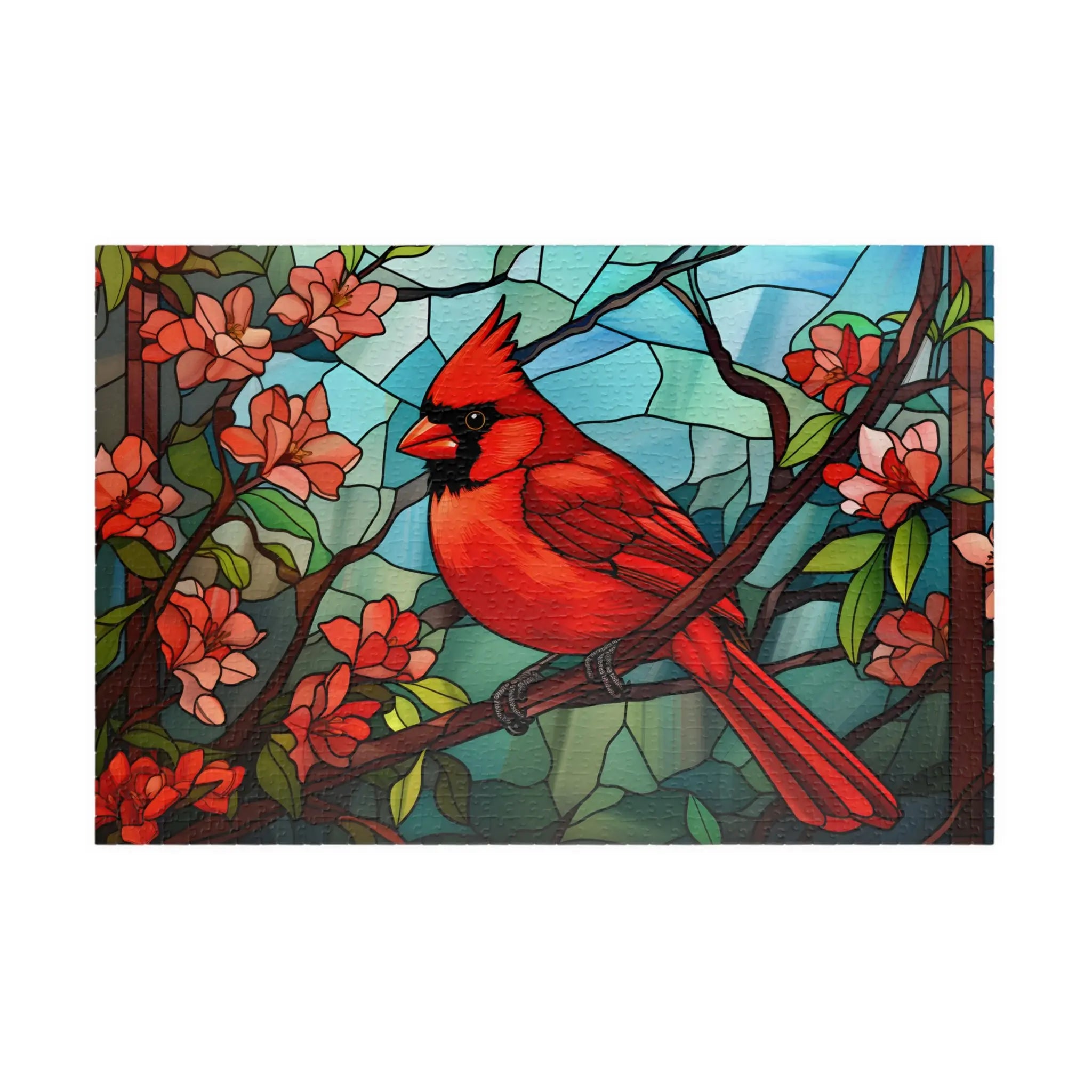 Customizable Jigsaw Puzzle: Cardinal Stained Glass - Jigsaw Puzzle Studios - Main