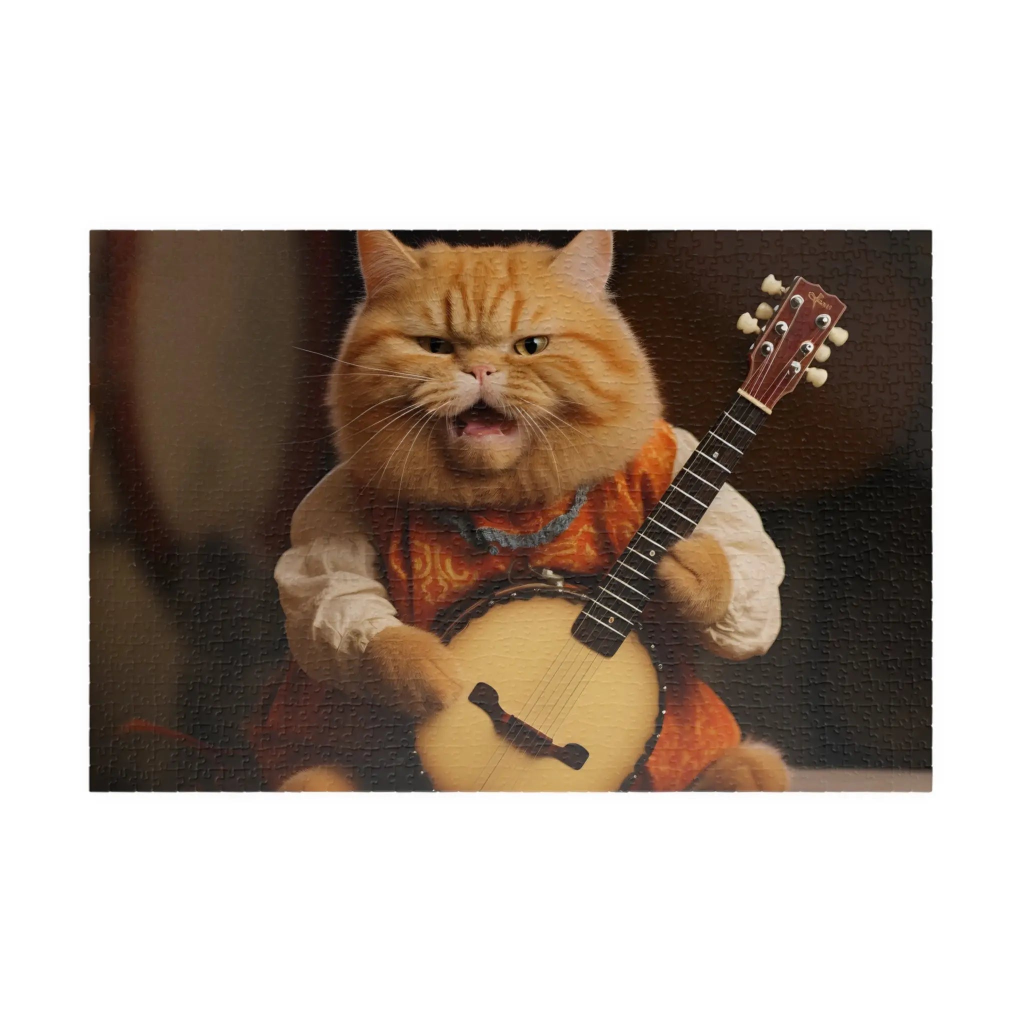 Customizable Jigsaw Puzzle: Cat Playing Banjo - Jigsaw Puzzle Studios - Main