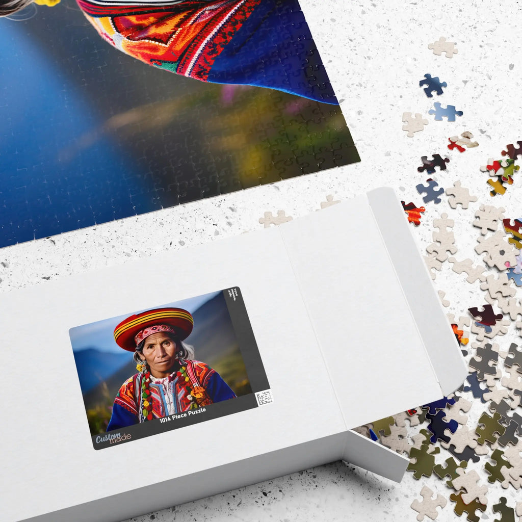 Customizable Jigsaw Puzzle: Mashco-Piro Woman from Peru - Jigsaw Puzzle Studios - Box