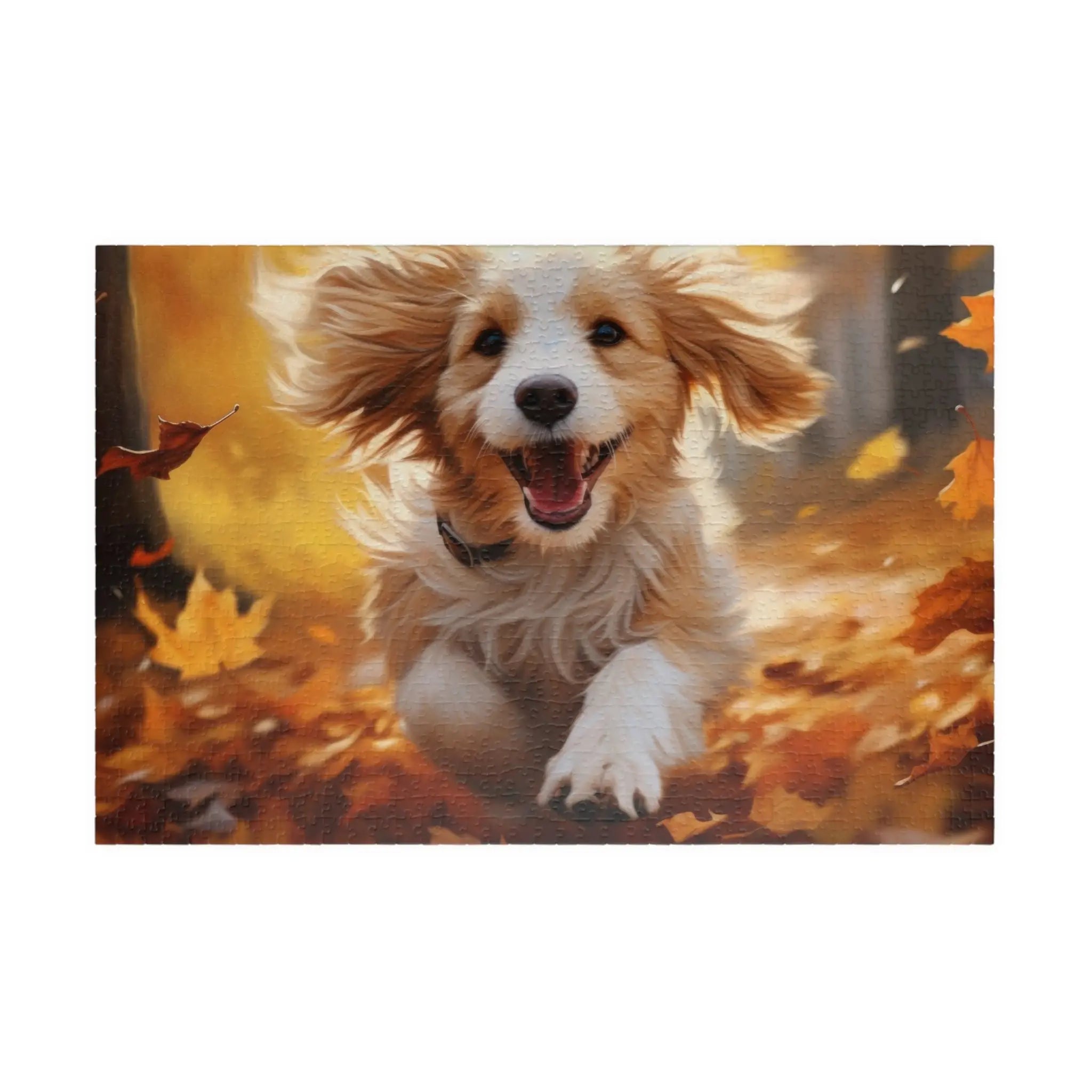 Customizable Jigsaw Puzzle: Playful Autumn Pup - Jigsaw Puzzle Studios - Main