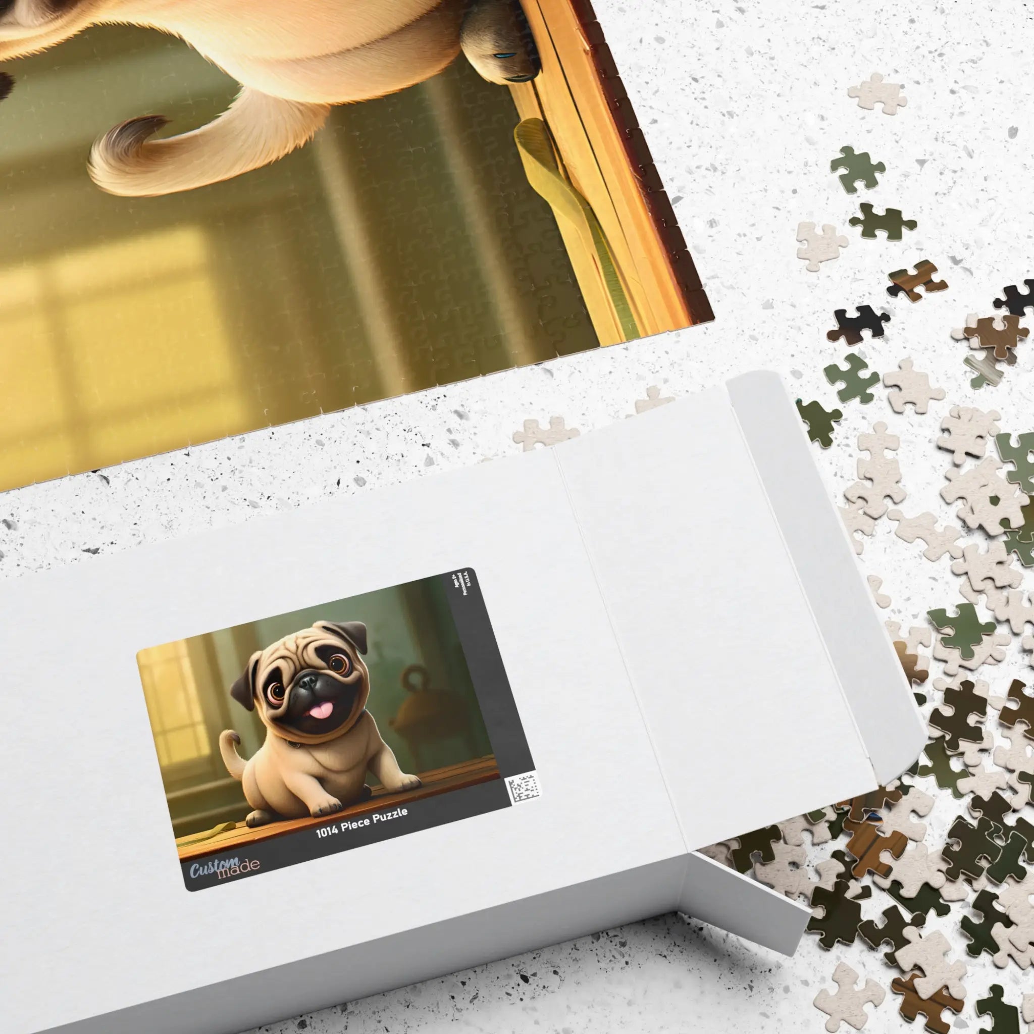 Customizable Jigsaw Puzzle: Perfectly Pug - Jigsaw Puzzle Studios - Box