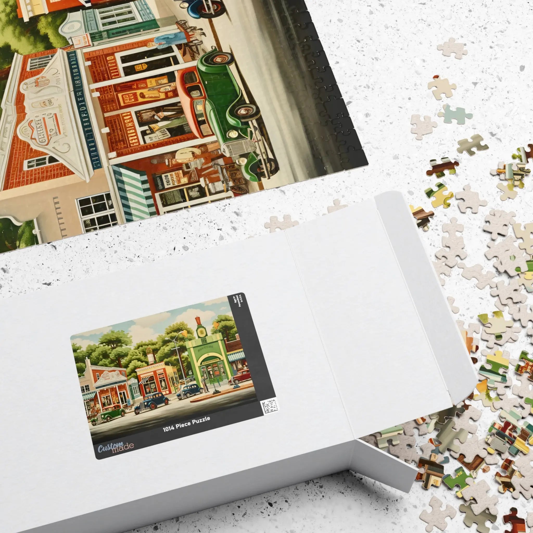 Jigsaw Puzzle: Vintage Town Postcard - Jigsaw Puzzle Studios - Box
