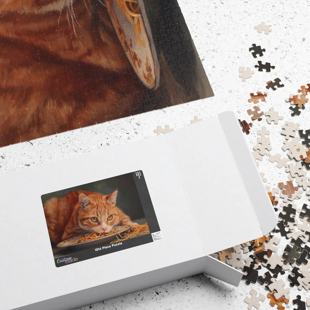 Customizable Jigsaw Puzzle: Cat & Spaghetti - Jigsaw Puzzle Studios - Box