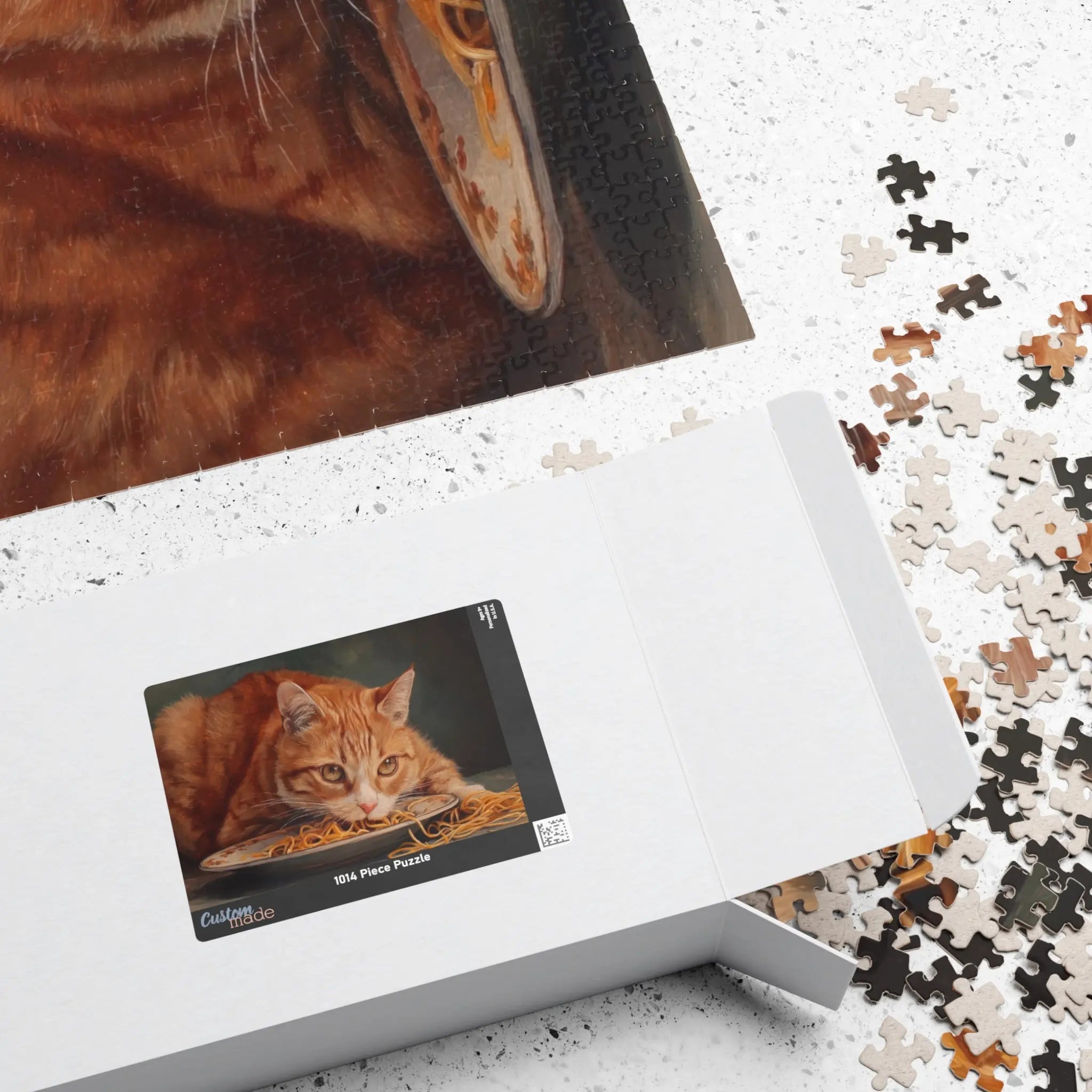 Customizable Jigsaw Puzzle: Cat & Spaghetti - Jigsaw Puzzle Studios - Box