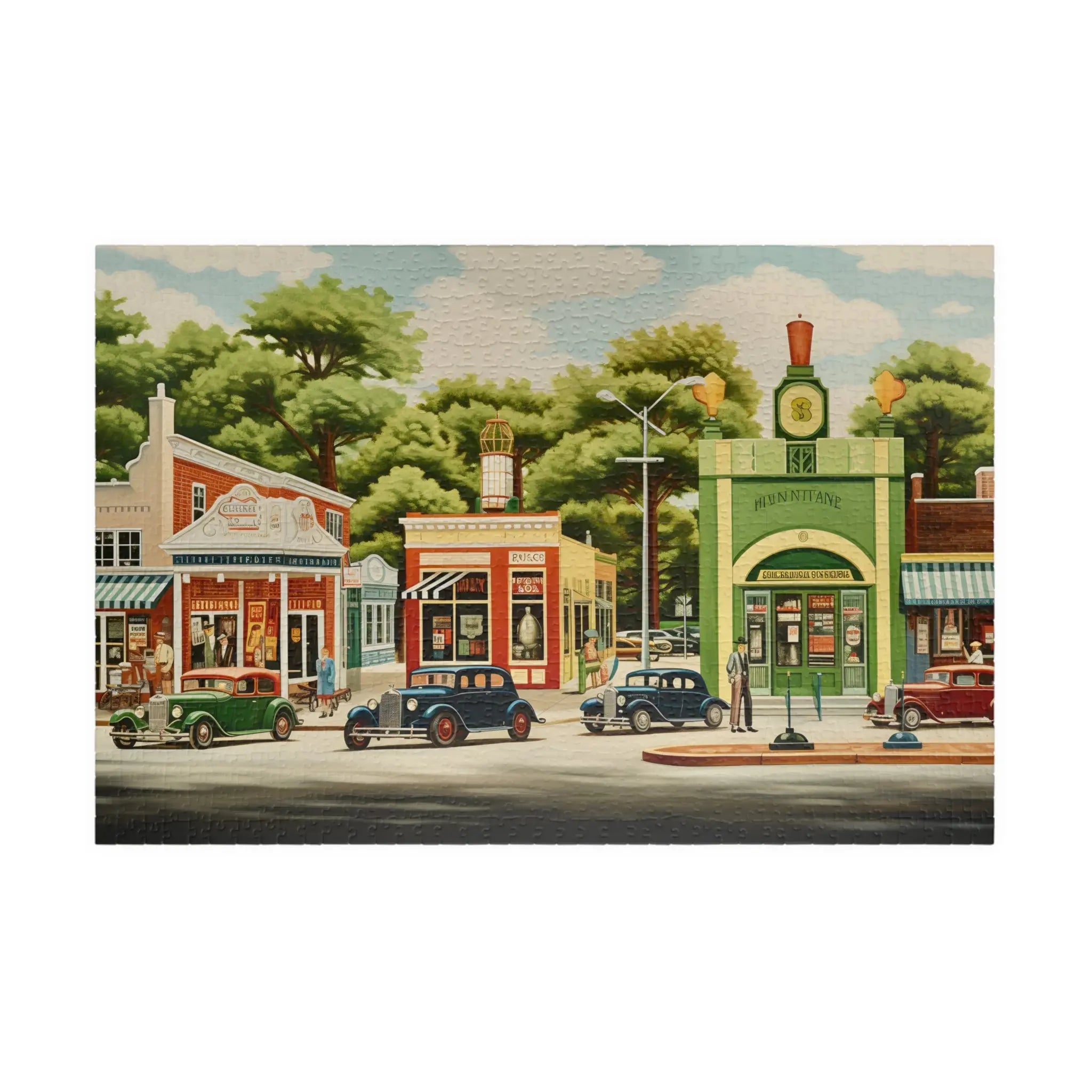 Jigsaw Puzzle: Vintage Town Postcard - Jigsaw Puzzle Studios - Main