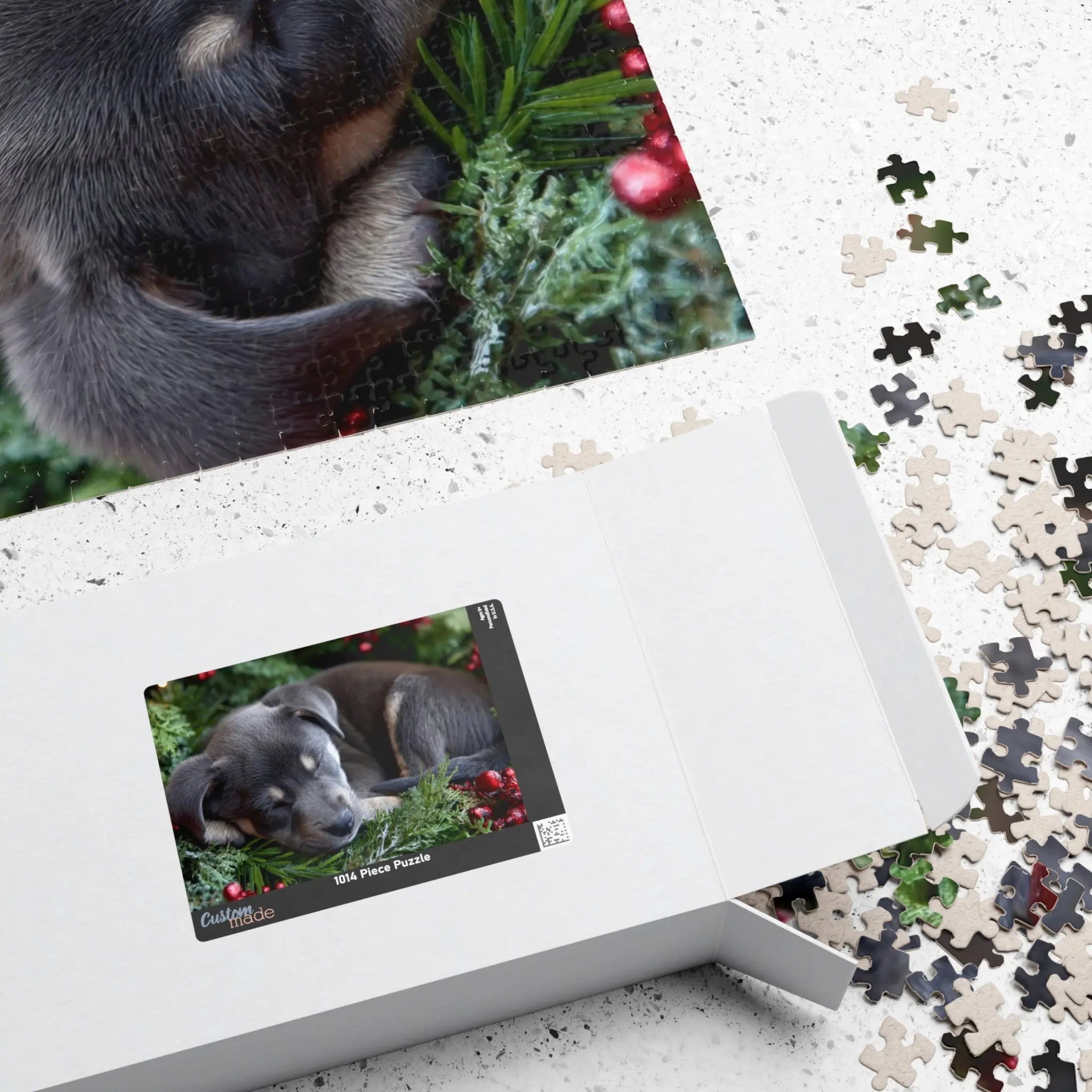 Customizable Jigsaw Puzzle: Christmas Puppy - Jigsaw Puzzle Studios - Box